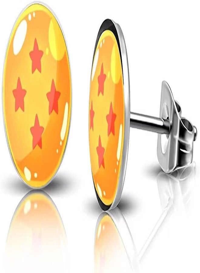 SIISPRI 316L Surgical Stainless Steel Anime Earring Round Circle Button Stud Post Earrings 10MM (silver) - Image 3